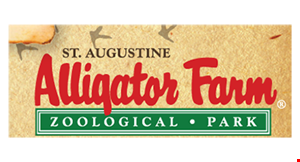 Product image for St. Augustine Alligator Farm 30% Off, Up to 6 guests. 