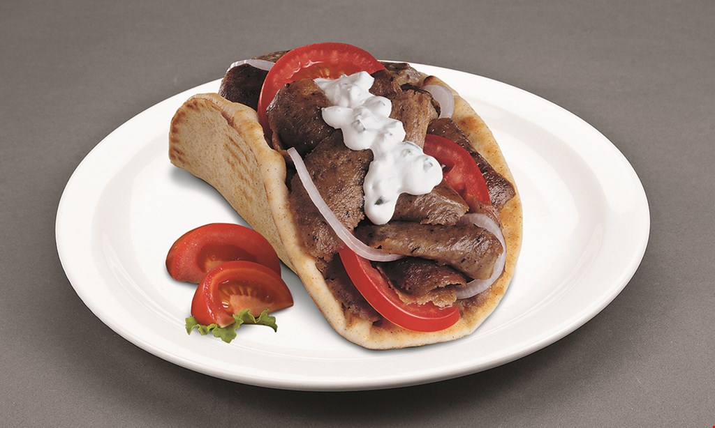 Product image for The Gyros Factory $5.00 grilled chicken pita.