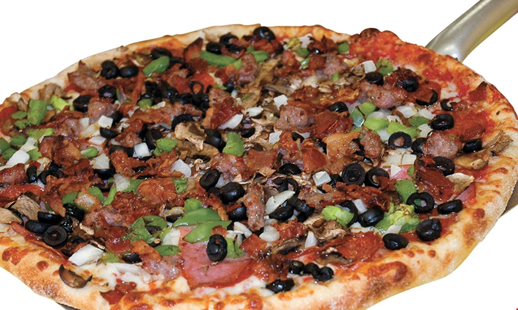 Product image for Fatte's Pizza $23.99 +tax for 2 large pizzas with one topping.