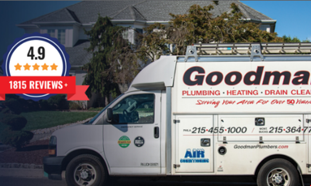 Product image for Goodman Plumbing $100 off new water heater or well service.