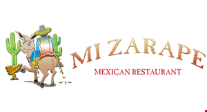 Product image for Mi Zarape Mexican Restaurant Buy one lunch at regular price, get the 2nd of equal or lesser value 50% off. 