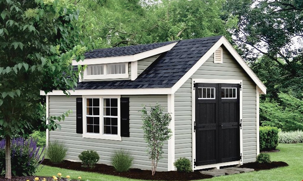 Product image for Midway Sales $100 off any shed, gazebo, or garage in stock. 