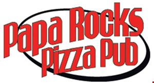 Product image for Papa Rocks Pizza Pub $2 offany lg. 1-topping pizza