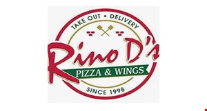 Product image for Rino D's Pizza & Wings $1 OFF a medium specialty pizza or large calzone. 