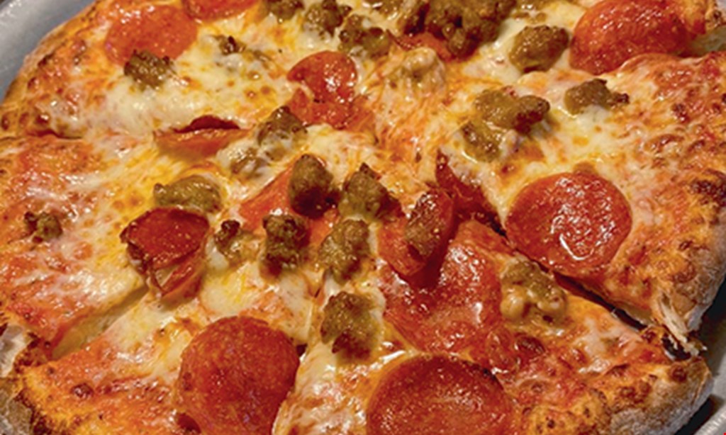 Product image for Michelangelo's Pizza $27.99 Large 1-topping pizza order of wings (10) and order of cheese sticks for take out, dine in or delivery • tax and delivery extra. 