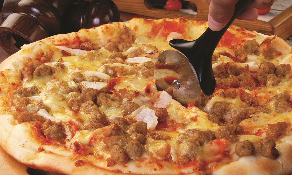 Product image for Rosati's Pizza $25.95 + tax 18” thin crust 2-topping pizza, cheesy garlic bread & 2-liter pop (reg. $33.47). 