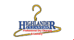 Product image for Highlander Cleaners $5 OFF any incoming dry cleaning order of $25 or more. 