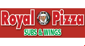 Product image for Royal Pizza Subs & Wings Only 39.99 + Tax14" 1-topping pizza,12 wings & 12" sub