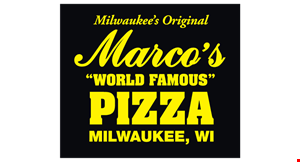 Product image for Marco's World Famous Pizza FREE 12” cheese pizza with purchase of a 16” two-topping pizza.
