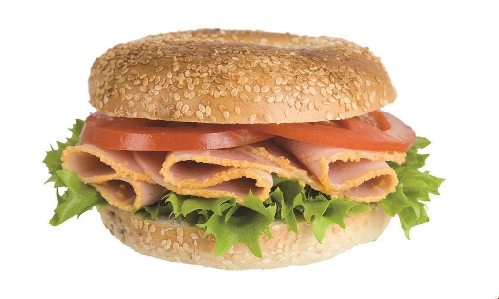 Product image for Big Apple Bagels 50% off breakfast sandwich.