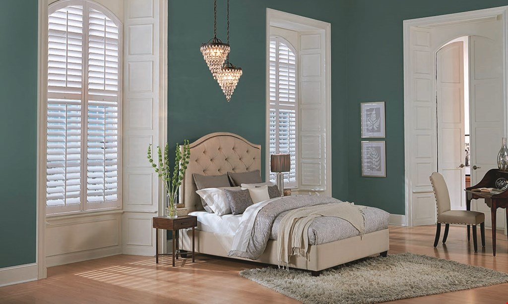 Product image for BUDGET  BLINDS SAVE $50 per window Plantation Shutters. 