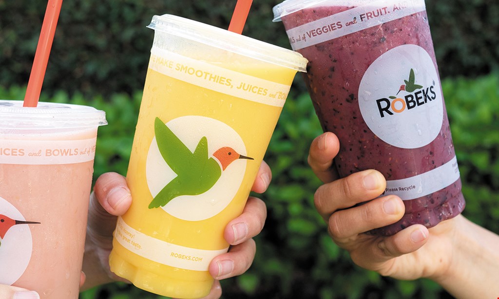 Product image for Robeks Fresh Juice & Smoothies 20% off any purchase.