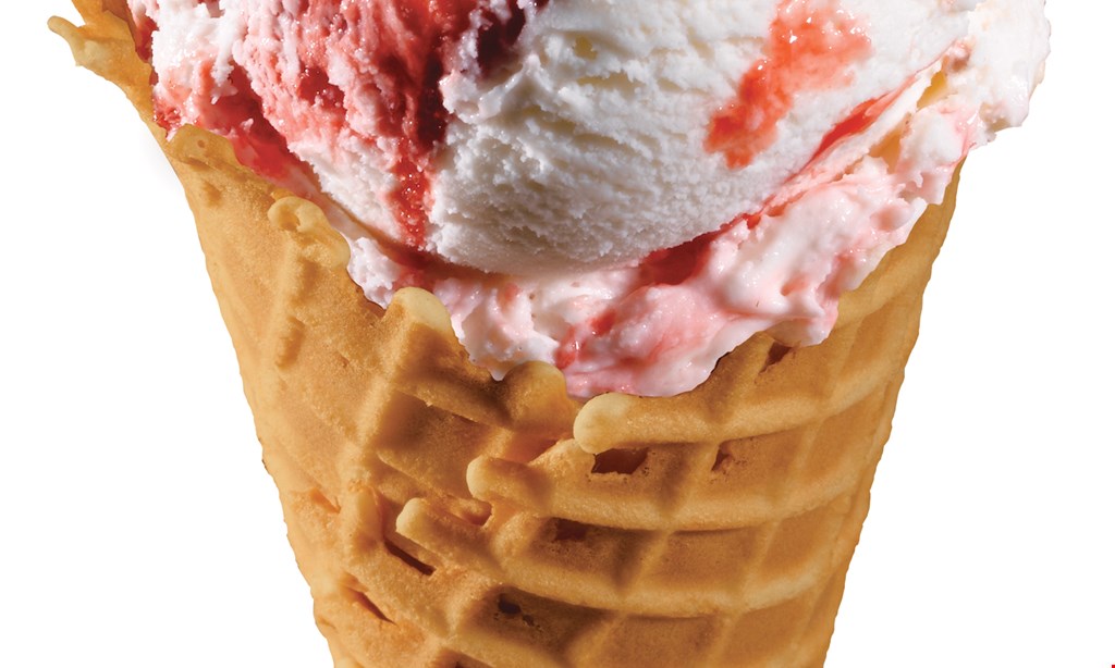 Product image for Brusters Real Ice Cream $1 off a waffle cone. 