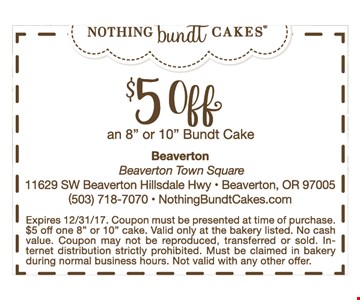 nothing bundt cakes coupon