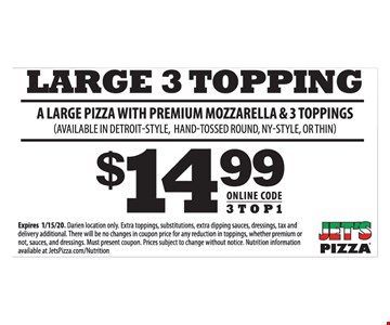 LocalFlavor.com - JET'S PIZZA - $10 For $20 Worth Of Pizza Take-out Coupons