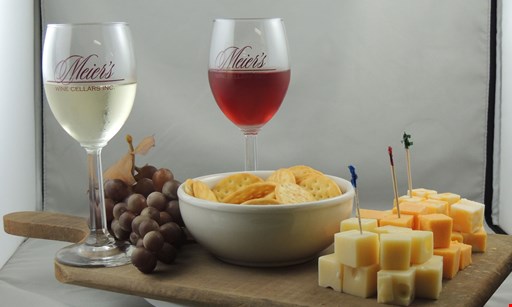 Product image for Meier's Wine Cellars Inc $19 For A Wine Tasting For 2 (5 Tastings For Each Person, Cheese Tray For 2, 2 Full Glasses Of Wine & 2 Souvenir Glasses) (Reg. $38)