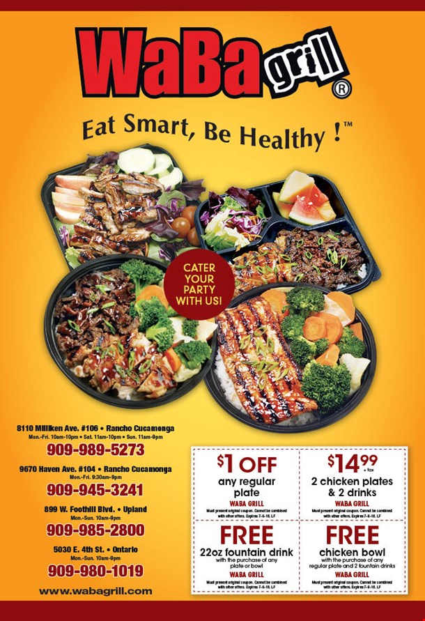 Waba Grill Coupons Riverside - LocalFlavor.com - WaBa Grill - $10 For