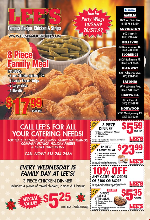lee famous chicken specials Specials - lee's chicken miami valley ohio ...