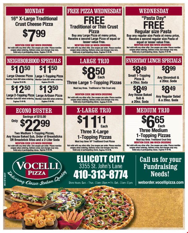 Vocelli Pizza Coupons