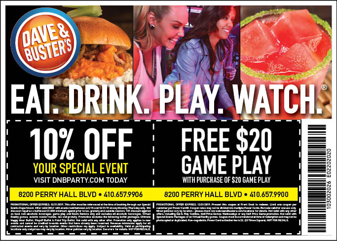 dave and buster coupons