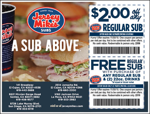 jersey mike's coupon san diego