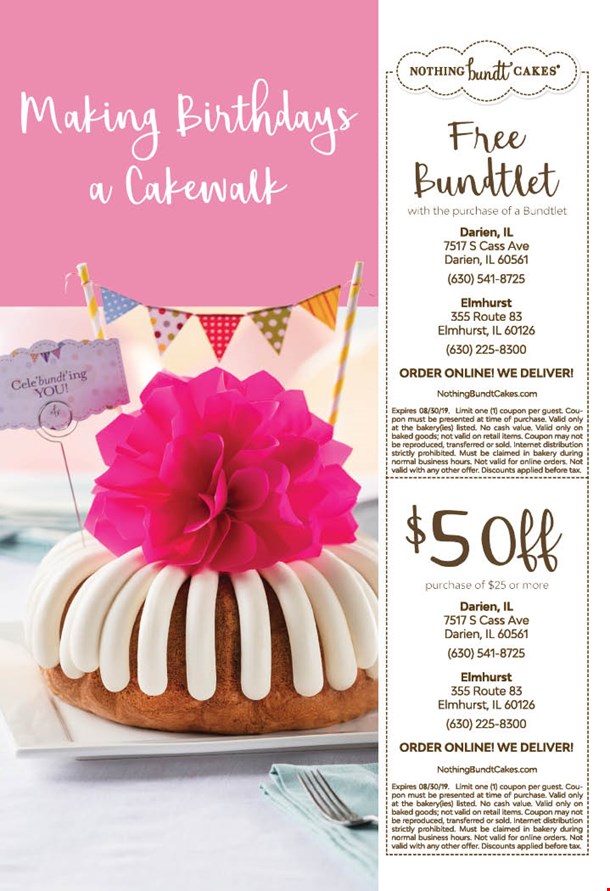 Nothing Bundt Cakes Coupons Printable