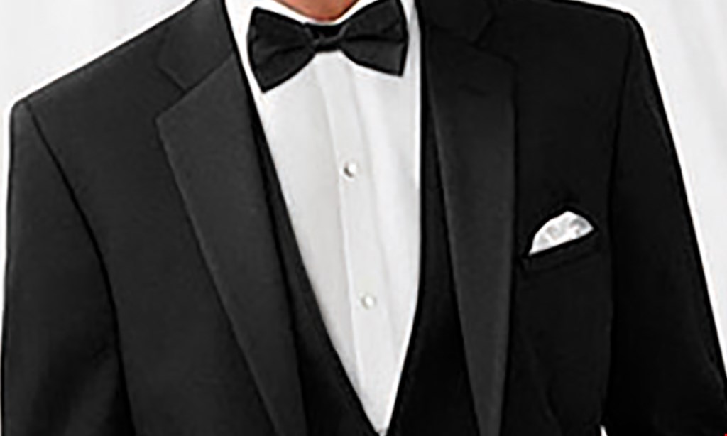 Product image for Tuxedo WearHouse $109.50 For A Complete Tuxedo Or Suit All Inclusive Rental Package - Includes Coat, Pants, Vest, Tie, Shirt & Shoes (Reg. $219)