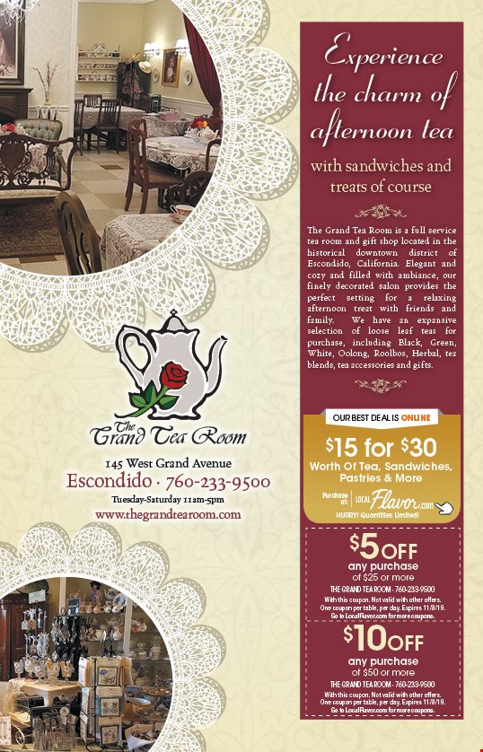 Localflavor Com The Grand Tea Room 15 For 30 Worth Of