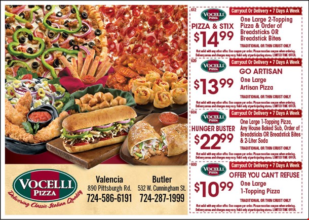 Vocelli Pizza 10 For 20 Worth Of Casual Dining