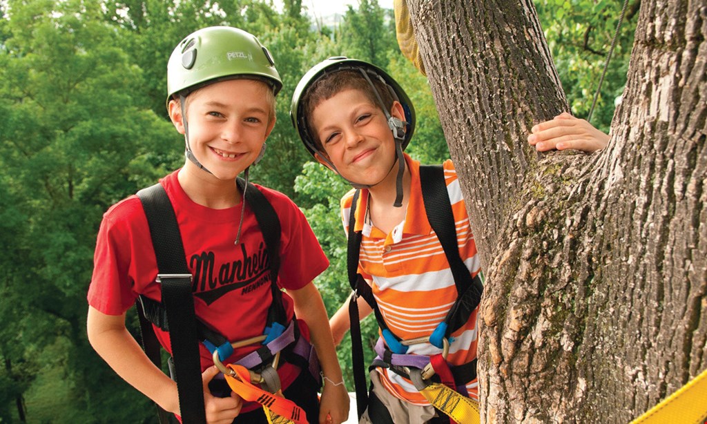 Product image for Refreshing Mountain $58 For Admission For 4 To Flying V Ziplining OR The Elevated Obstacle Course (Reg. $116)