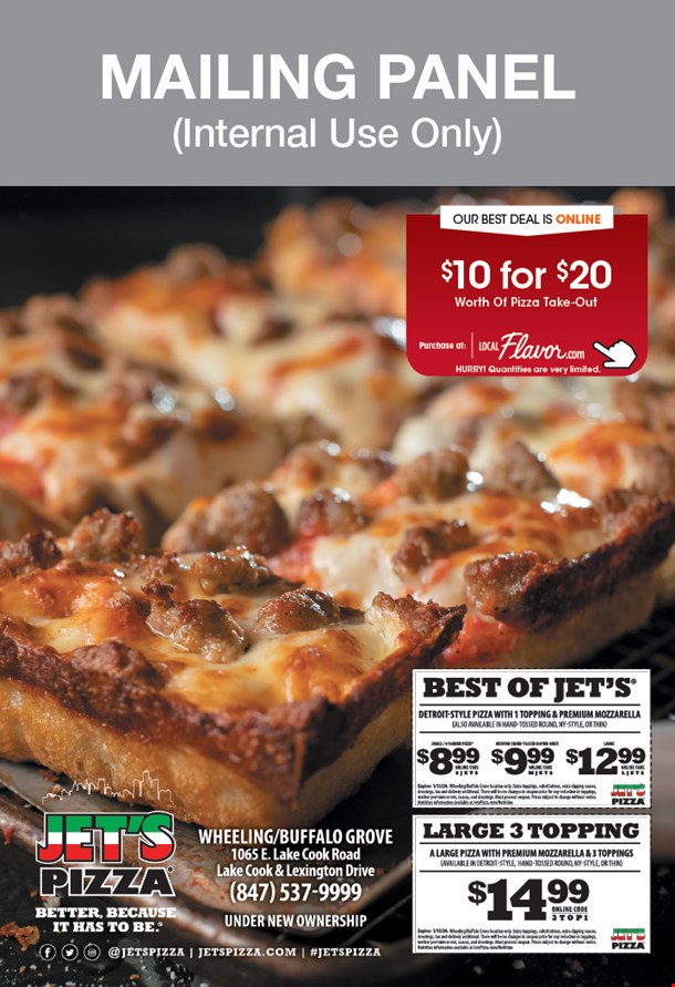 Jet's Pizza 10 For 20 Worth Of Pizza Takeout Coupons
