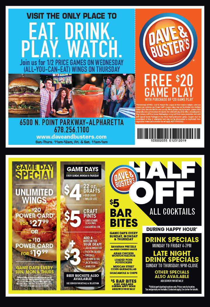 dave and buster deals