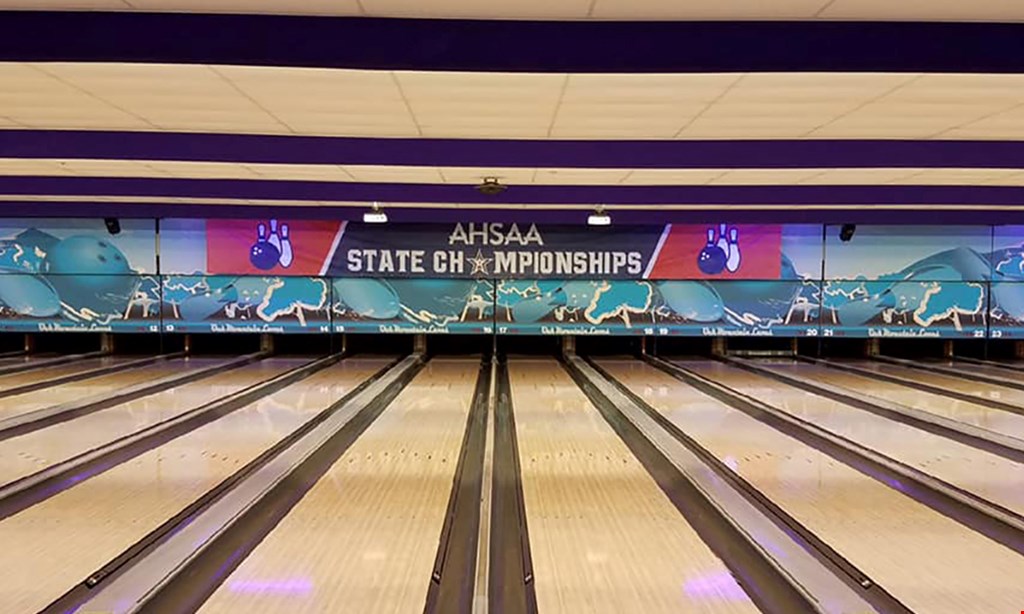 Product image for Oak Mountain Lanes $43.50 For 2 Hours Unlimited Bowling For 4 With Rental Shoes (Reg. $87)