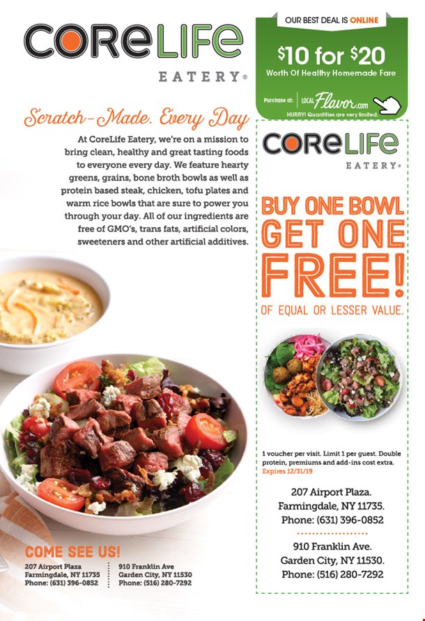 Corelife Eatery Garden City 10 For 20 Worth Of