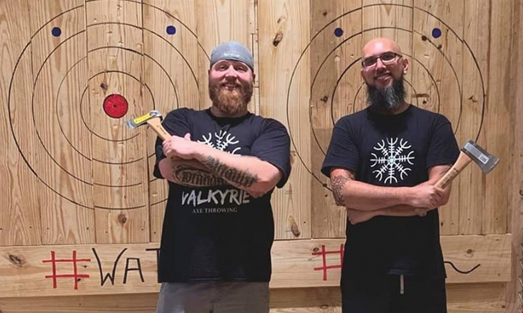 Product image for Valkyrie Axe Throwing $20 for One Hour of Axe Throwing for 2 people (Reg. $40)