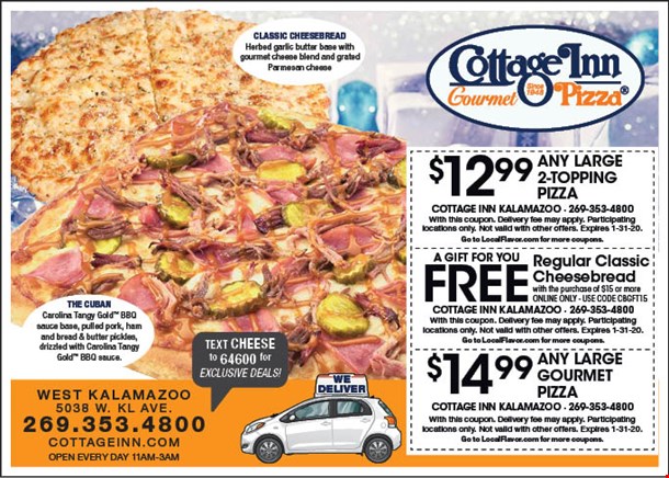 LocalFlavor.com - Cottage Inn - $10 For $20 Worth Of Pizza and Subs Coupons