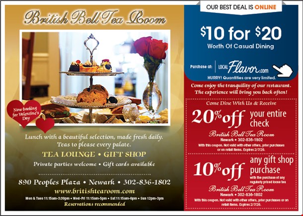 Localflavor Com The British Bell Tea Room 10 For 20