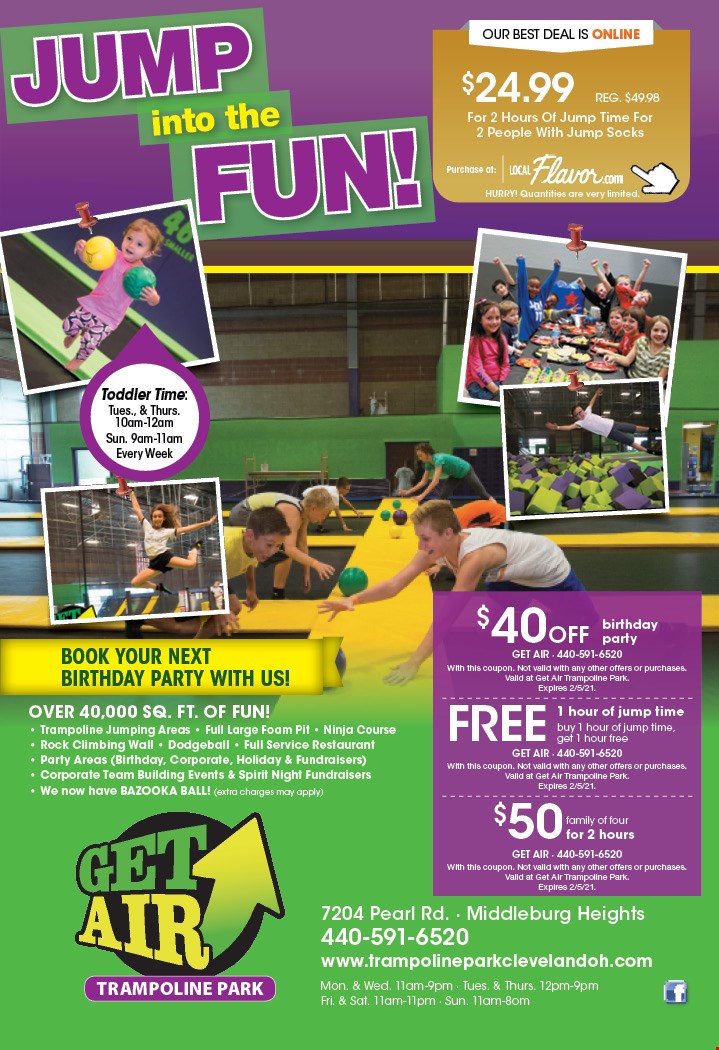 Get Air Trampoline Park Coupons Deals Middleburg Heights Oh