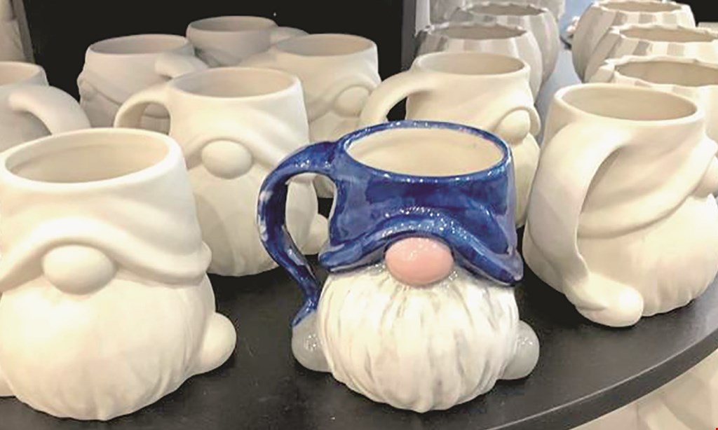 Product image for Brushes And Beans Cafe $35 For Ceramic Painting for 2 & Cafe Dining For 2 (Includes 2 Ceramic Pieces & Paints Up To $25 Each & $10 Cafe Voucher Per Person) (Reg. $70)
