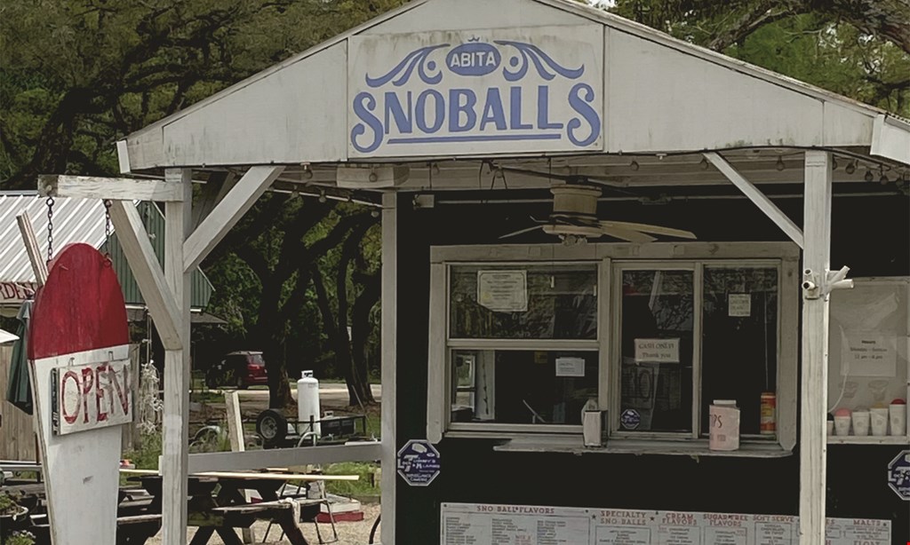 Product image for Abita Snoballs & Coffee Stand $10 For $20 Worth Of Coffee, Snoballs, Ice Cream & More