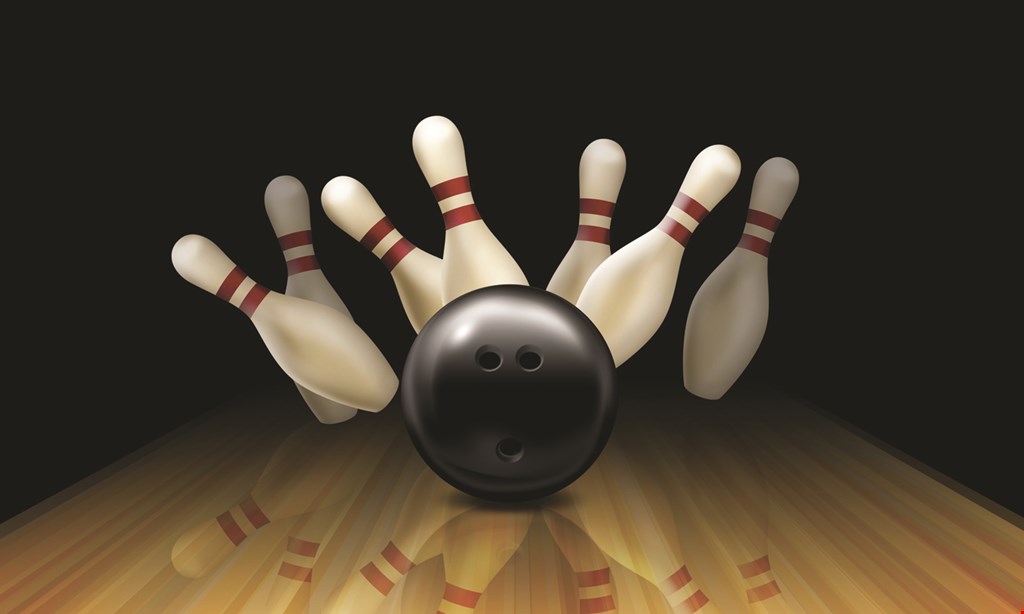 Product image for Bertrand Bowling Lanes $27.75 For 2 Games Of Bowling For 4 Including Shoes, A Pitcher Of Soda & A 16" Thin Crust Cheese Pizza (Reg. $55.50)