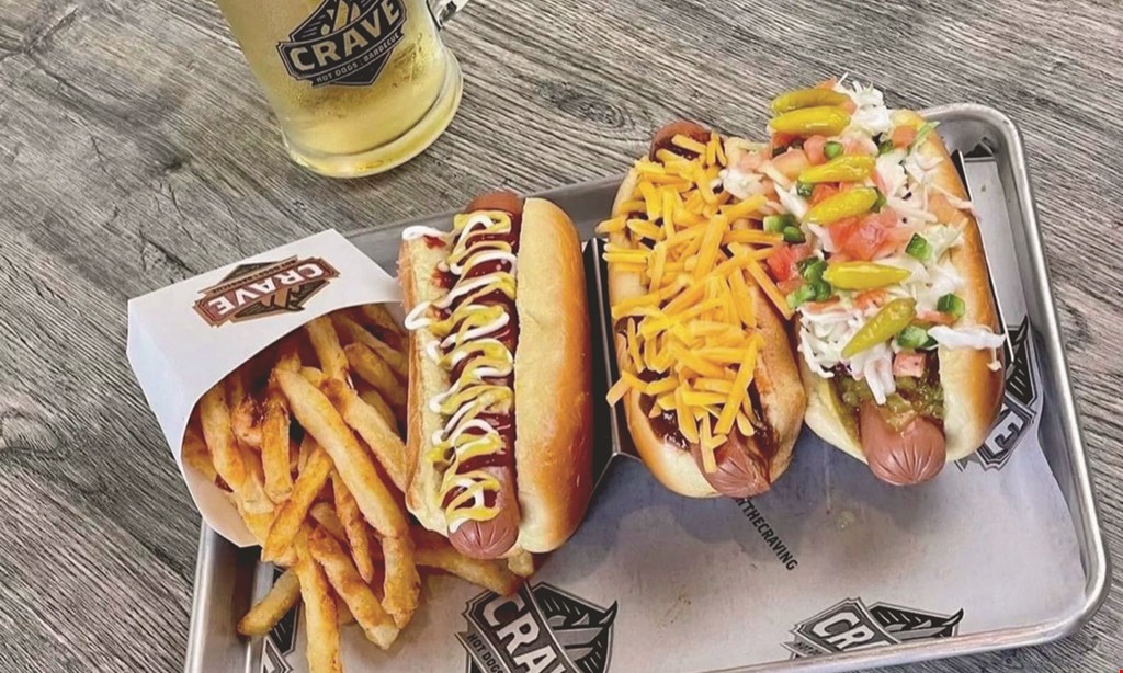 Product image for Crave Hot Dogs & Barbeque $10 For $20 Worth Of Hot Dogs, BBQ & More