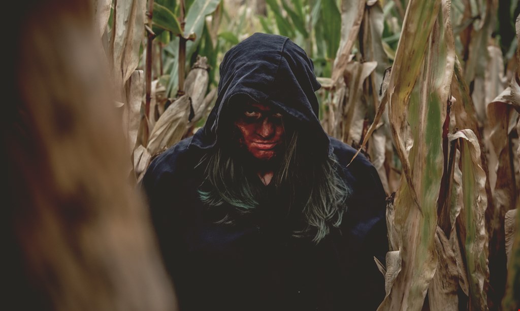 Product image for Liberty Ridge Farm $33 For 2 Admissions To NIGHTMARES- Haunted Houses & Mazes (Valid Any Sat Night 10/2/22-10/29/22 & Fri 10/21/22 Or 10/28/22) (Reg. $66)