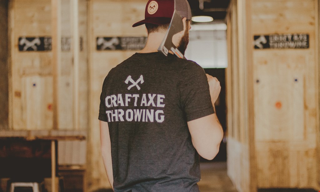 Product image for Craft Axe Throwing Chattanooga $45 For 1 Hour Of Axe Throwing With Multi Blade Options & 1- T-Shirt For 2 People (Reg. $90.50)