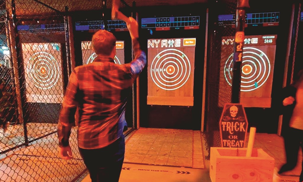 Product image for NY Axe Throwing Range $55 For 90-Min Axe Throwing For 2 People (Reg. $110)