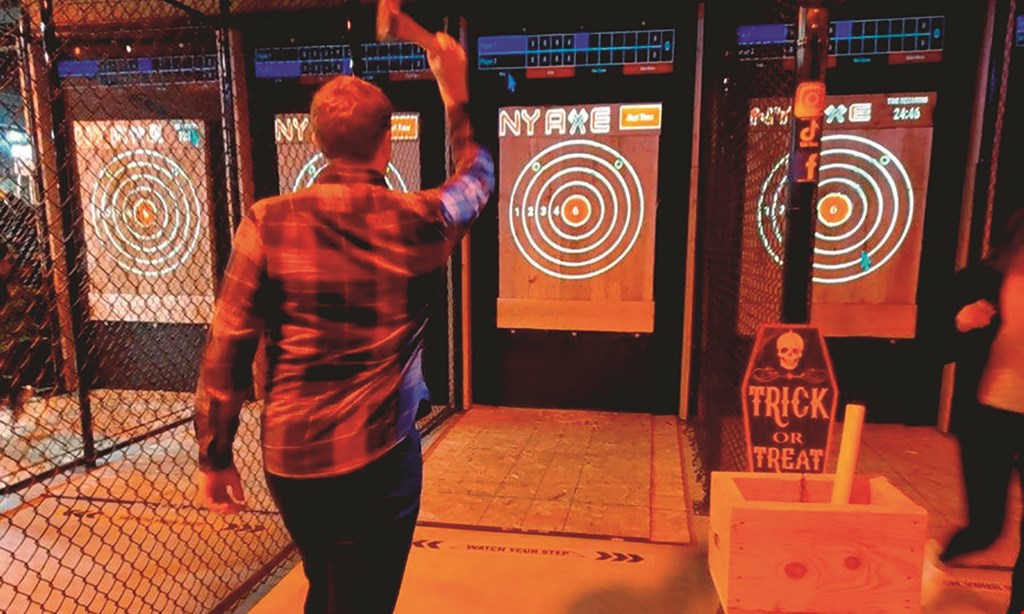 Product image for NY Axe Throwing Selden $55 For 90-Min Axe Throwing For 2 People (Reg. $110)