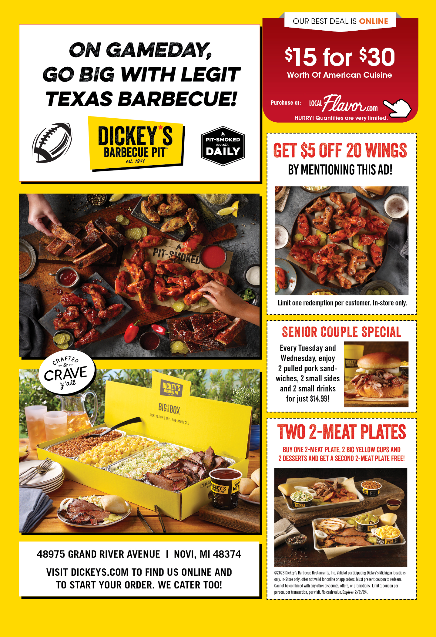 Dickeys on sale bbq menu