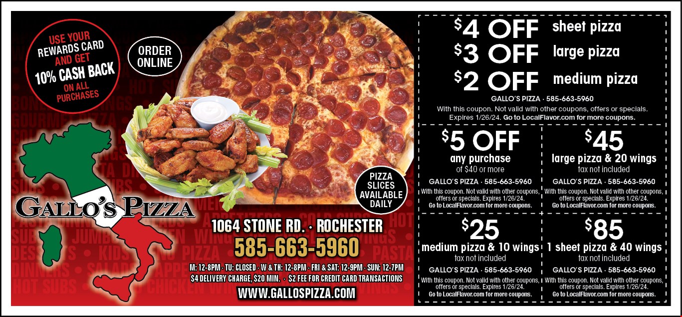 Pizza Coupons Rochester NY