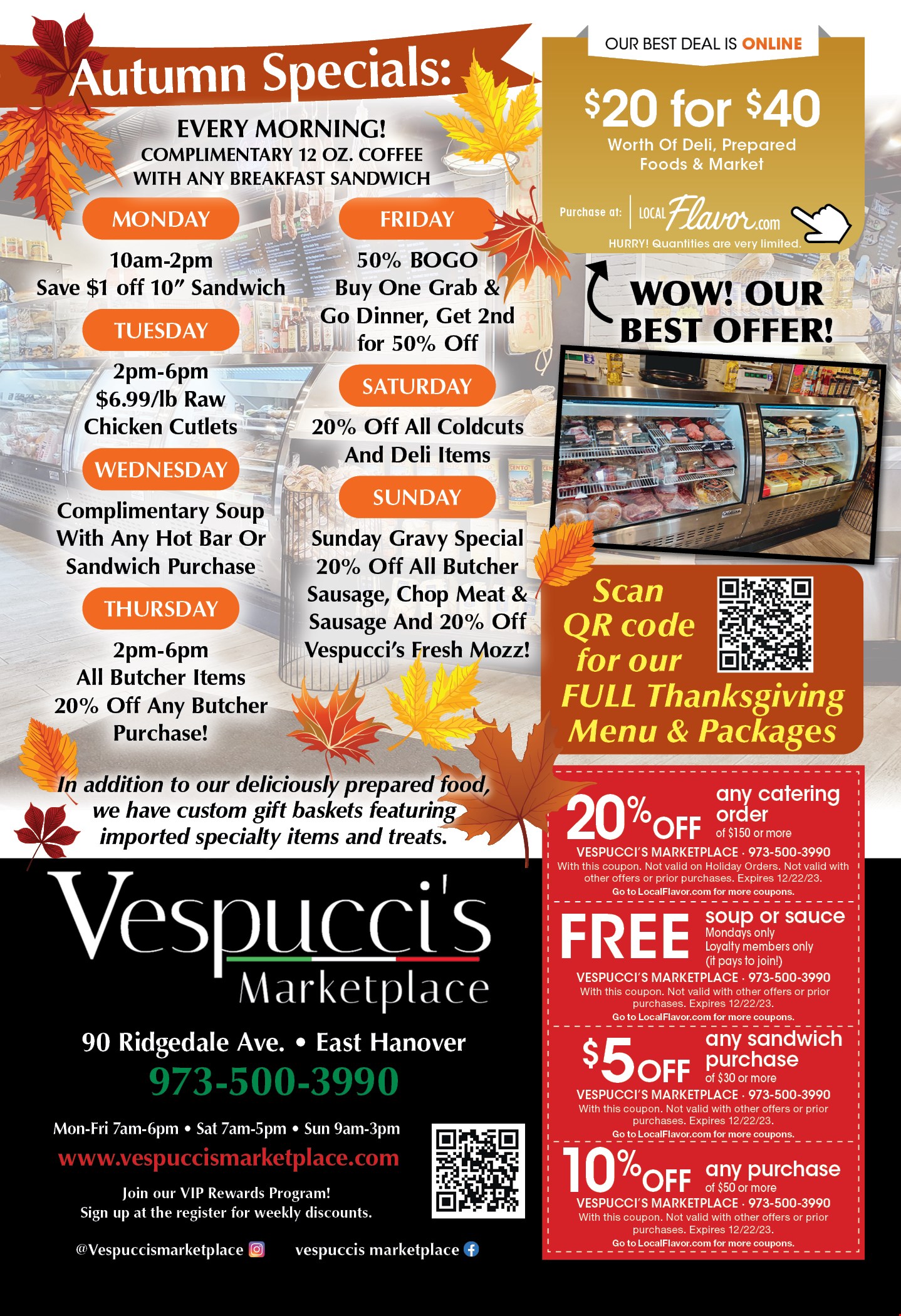 $20 For $40 Worth Of Deli, Prepared Foods & Market at Vespucci's  Marketplace - East Hanover, NJ