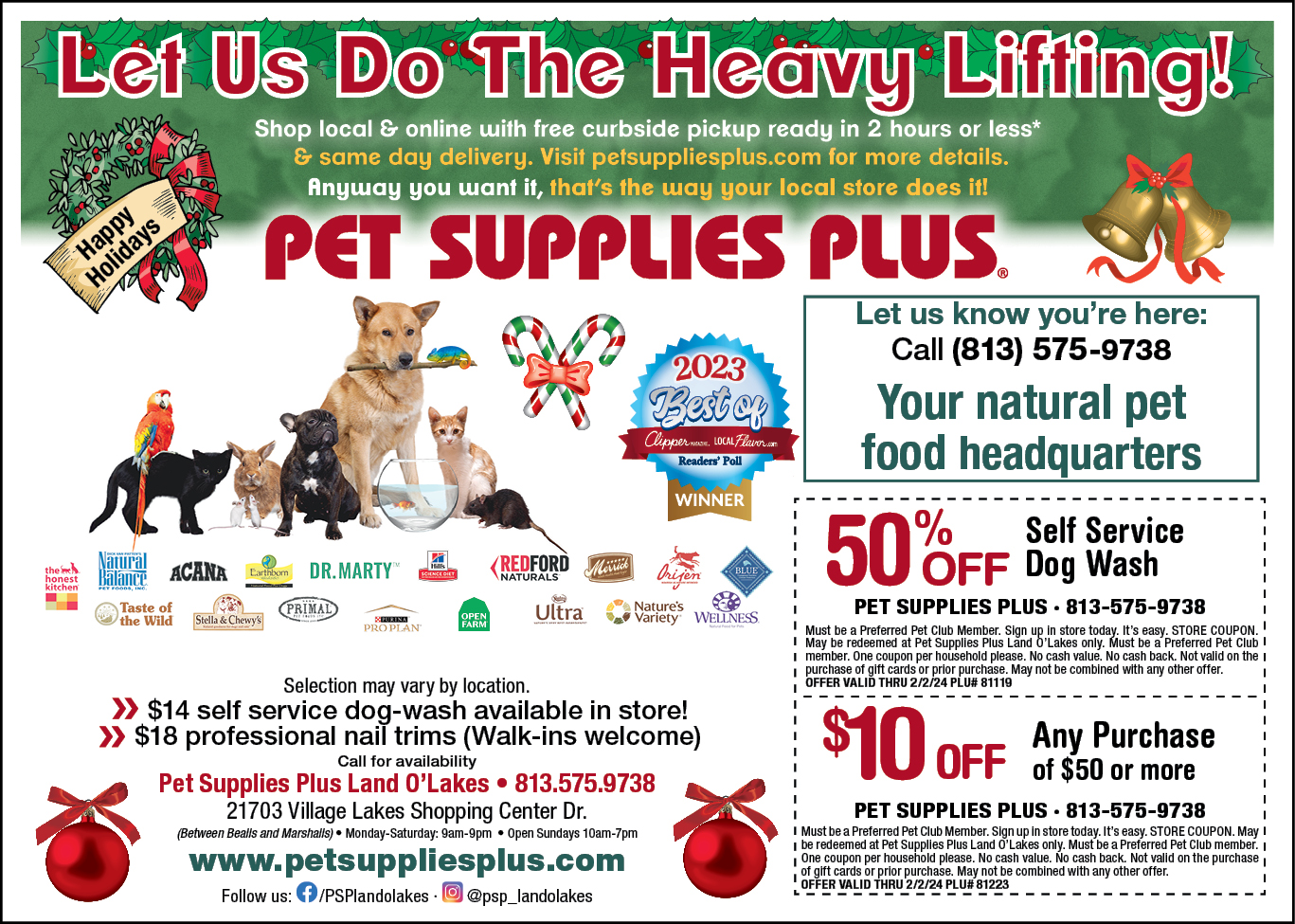 50 off self service dog wash. at Pet Supplies Plus Land O